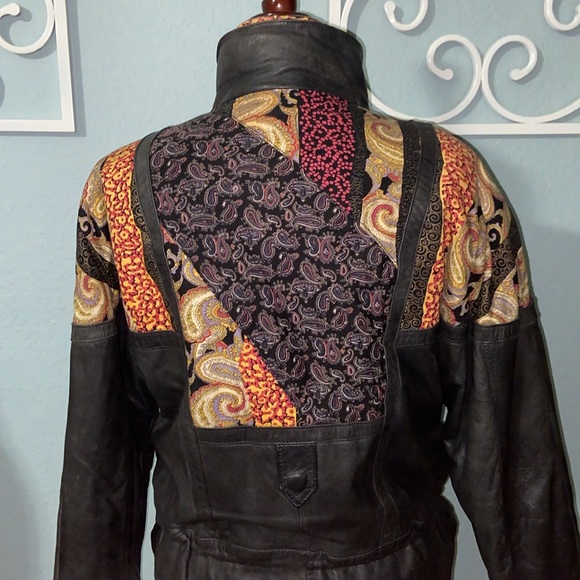 RARE HTF Vintage Euro Mond of California Leather fabric Jacket - Picture 7 of 16